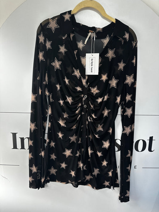 Black and pink Free People Top, Medium
