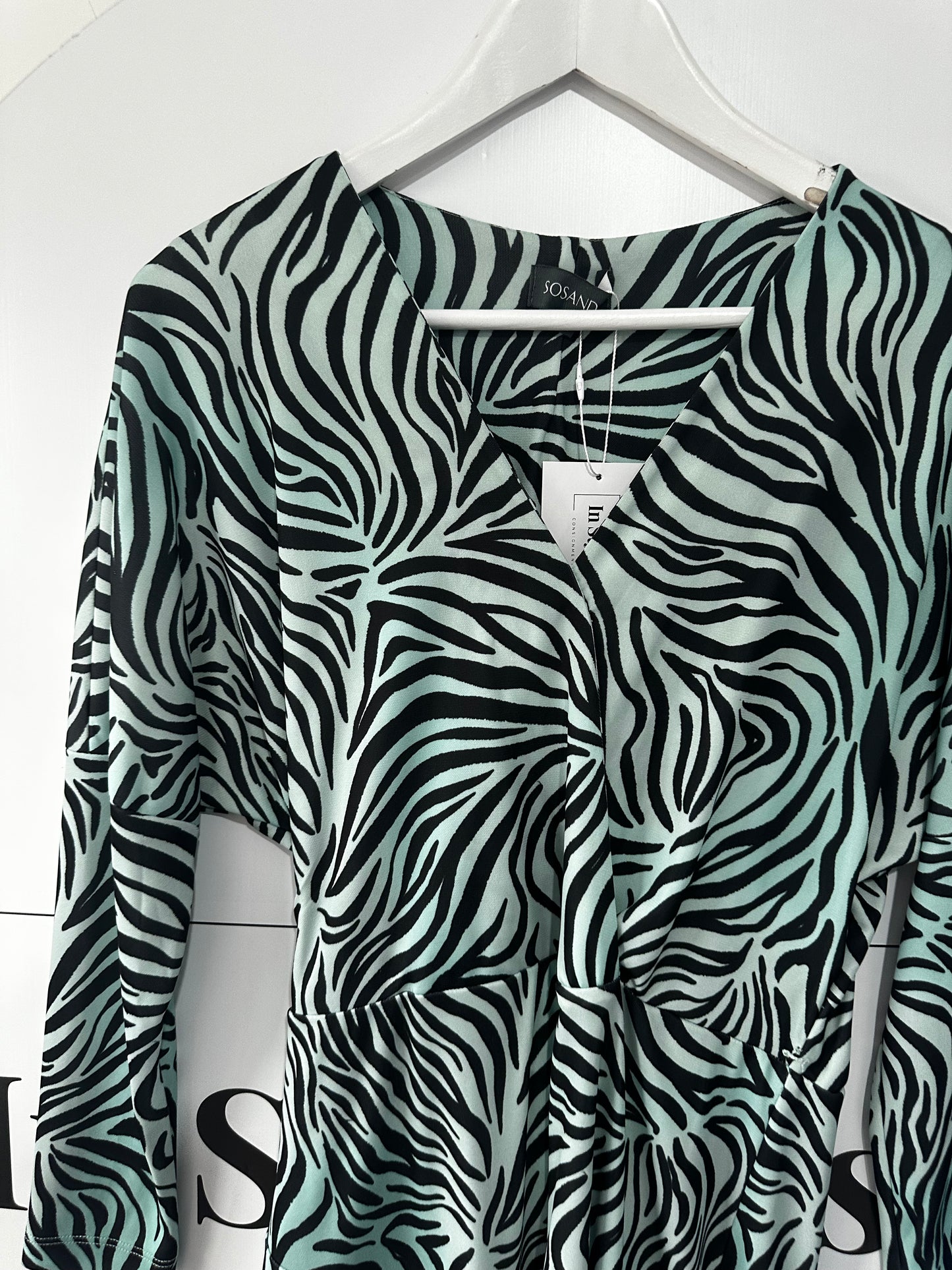 Green & Zebra Sosandar Dress, Size 14