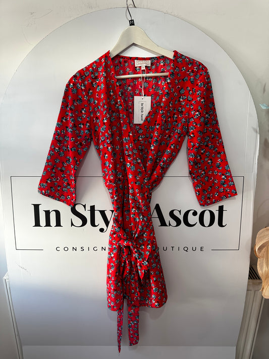 Red Dancing Leopard Dress, Size 10