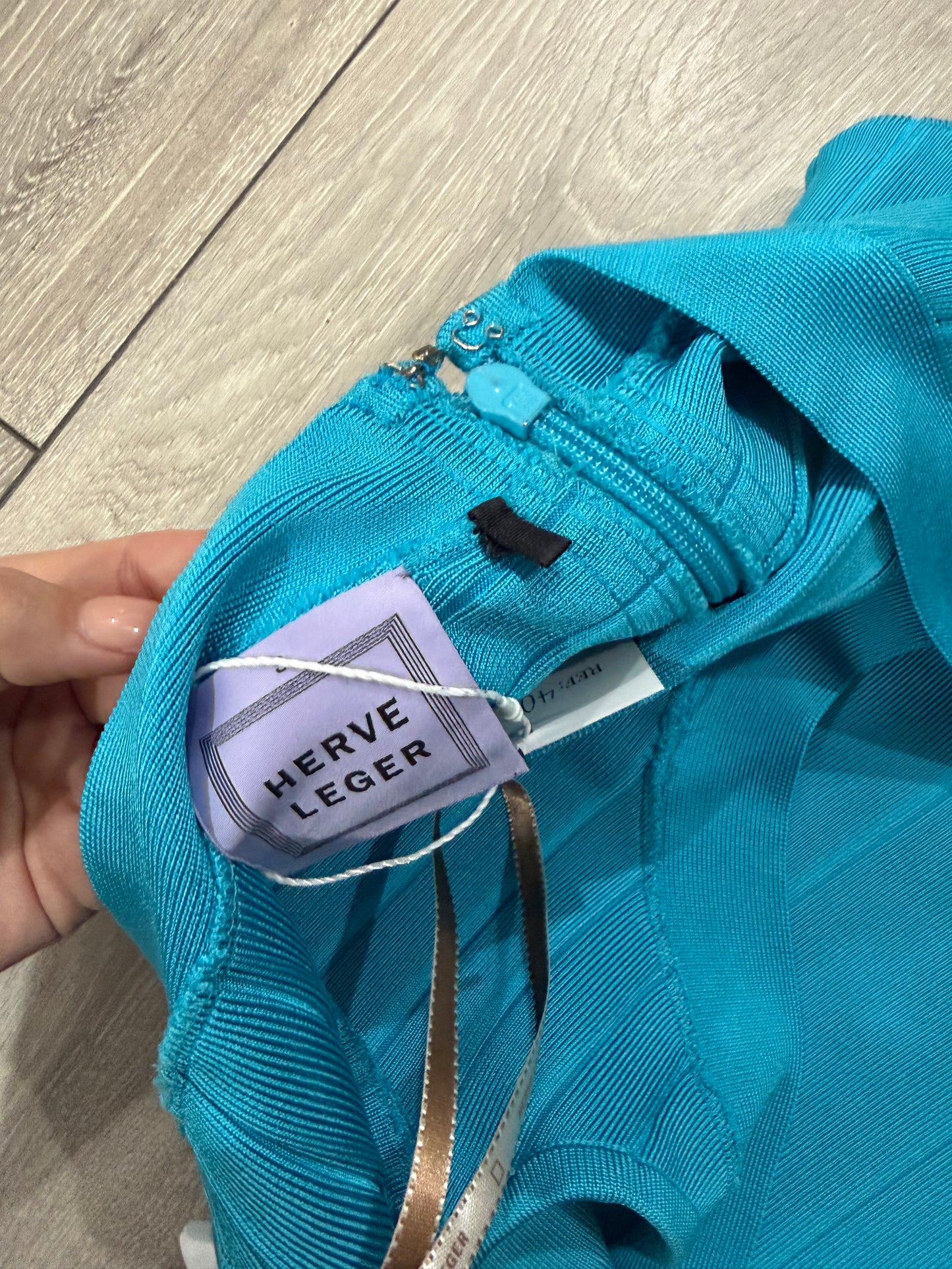 Turquoise Herve Leger Dress, S