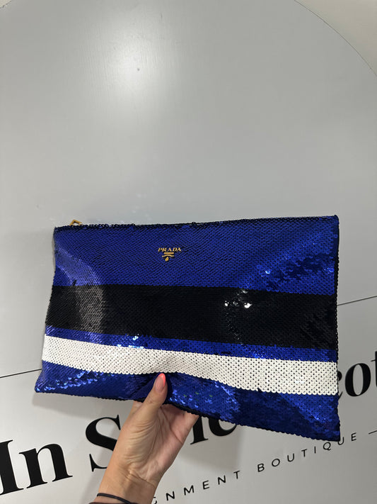 Sequin Commission Prada Clutch, 35cmW