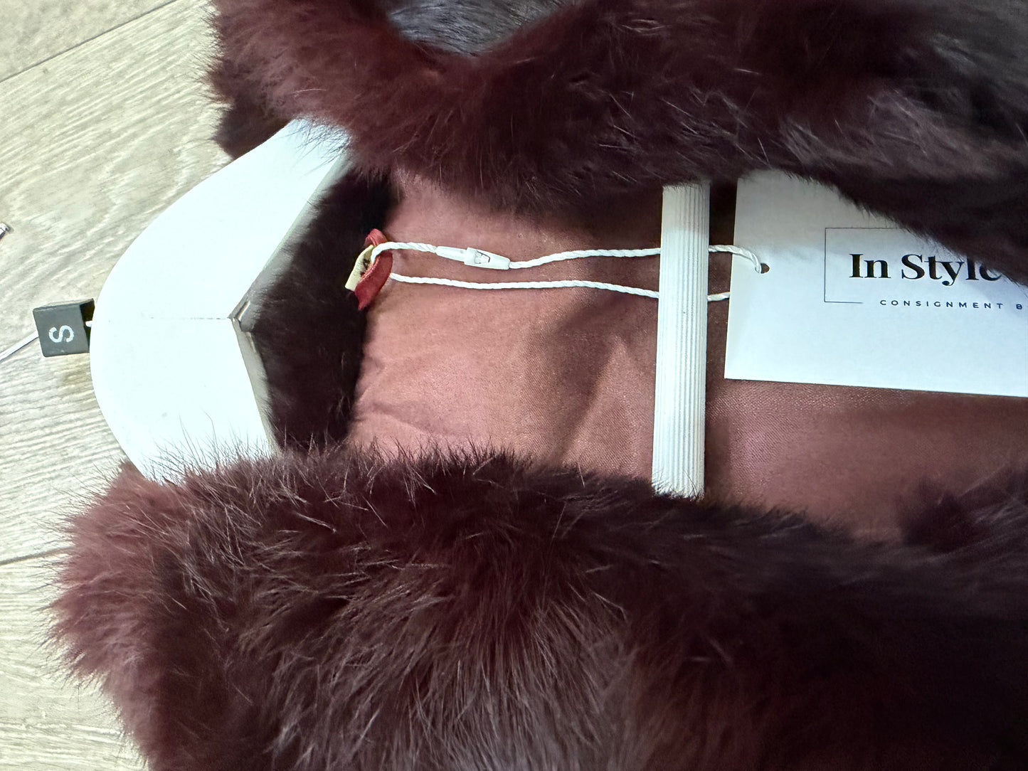 Burgundy Fur Coat, Size S/M