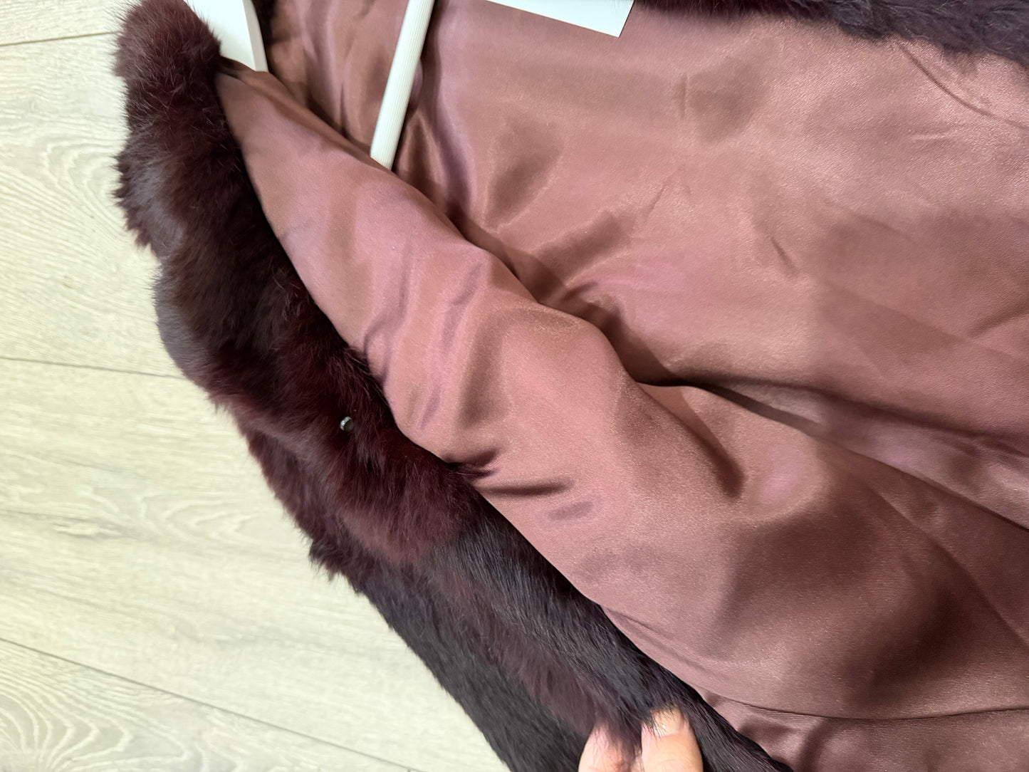 Burgundy Fur Coat, Size S/M