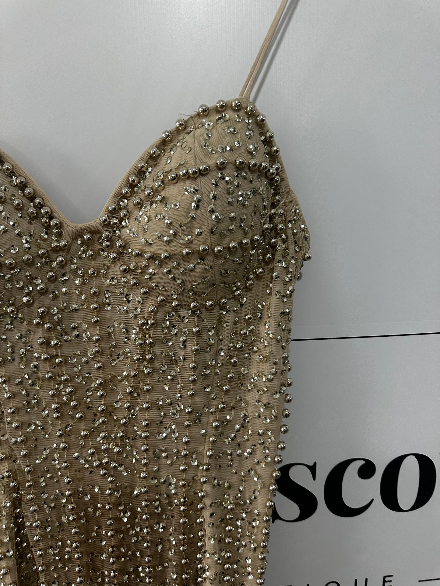 Gold Sequin Ballgown, Size 12