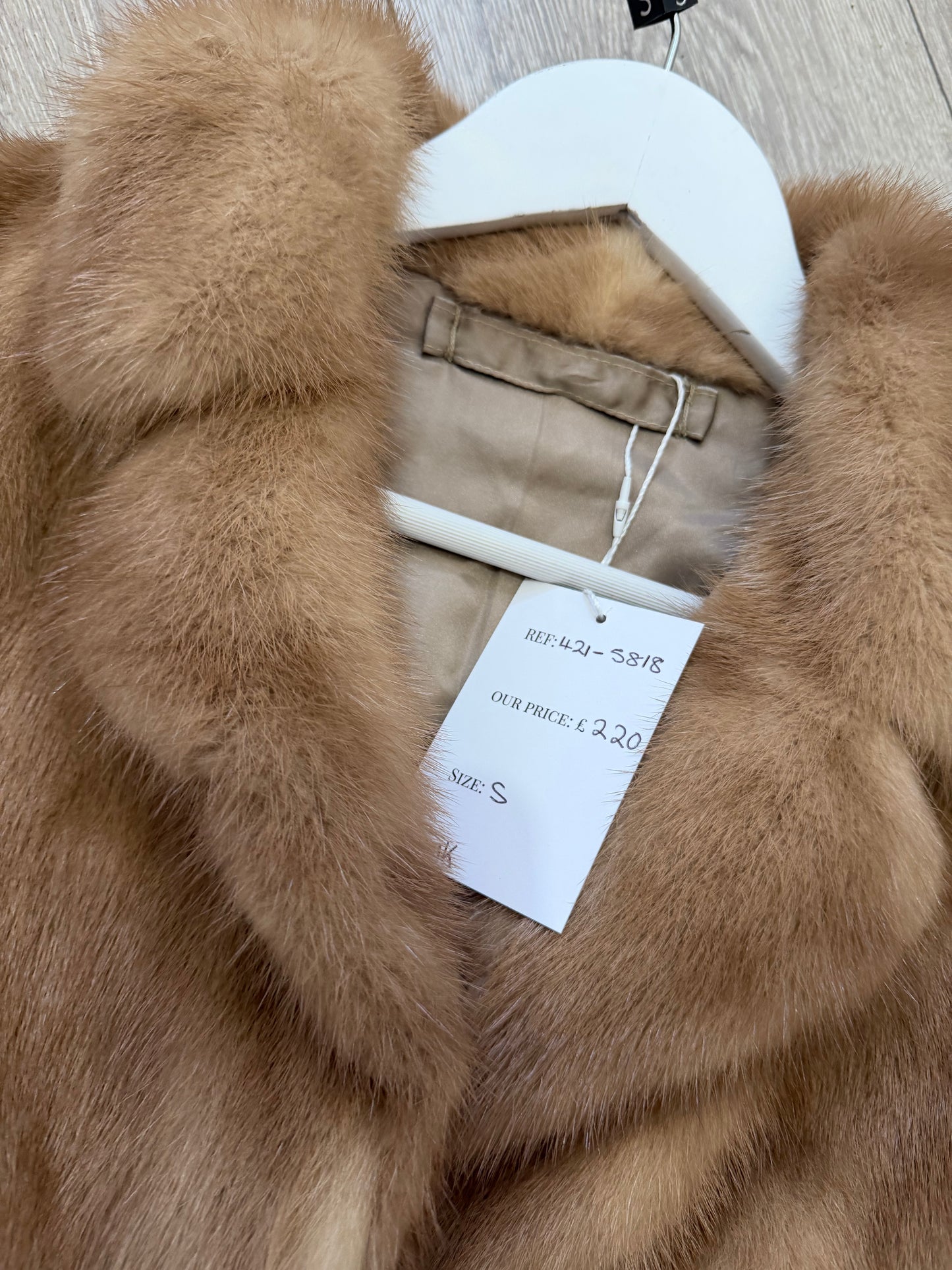 Brown Mink Fur Coat, Size S/M