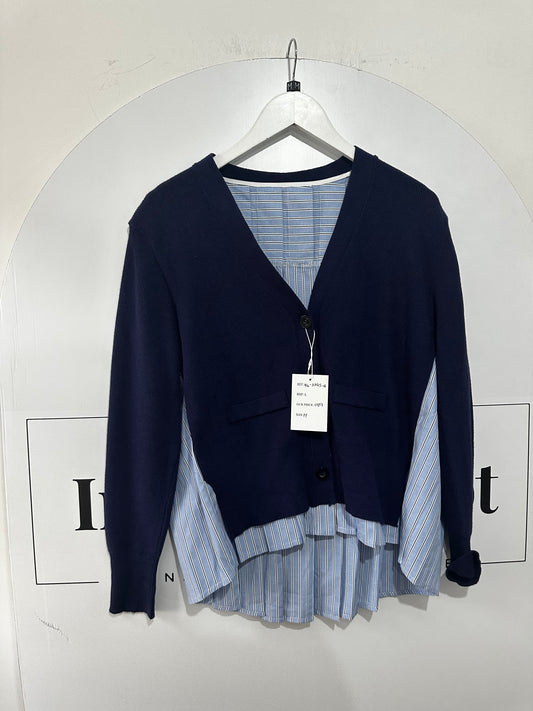 Navy Sacai Shirt Cardigan, Size M