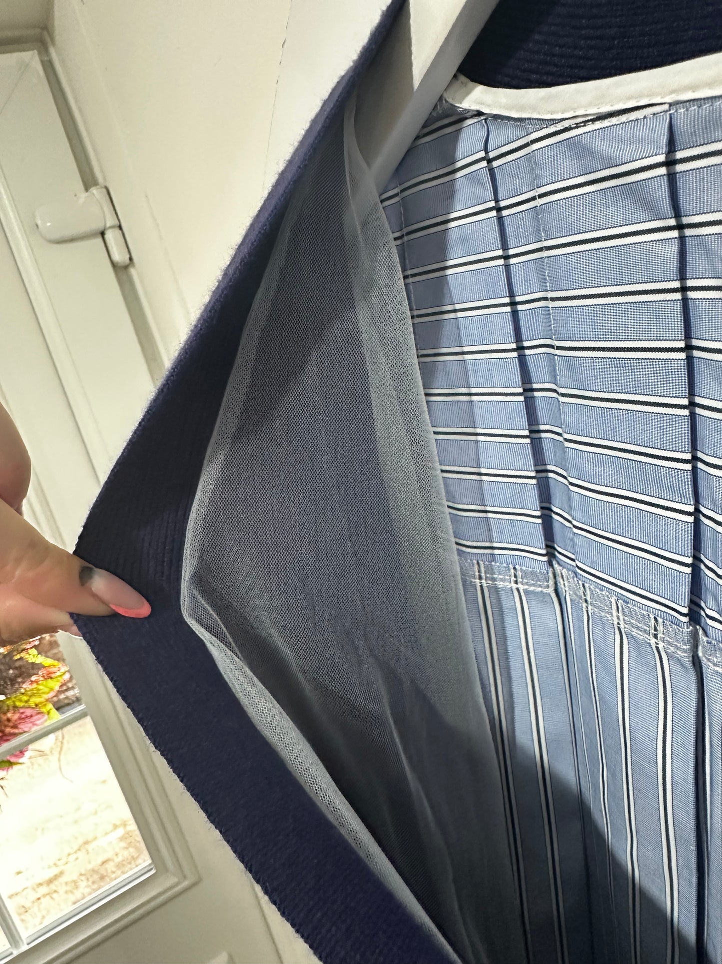 Navy Sacai Shirt Cardigan, Size M