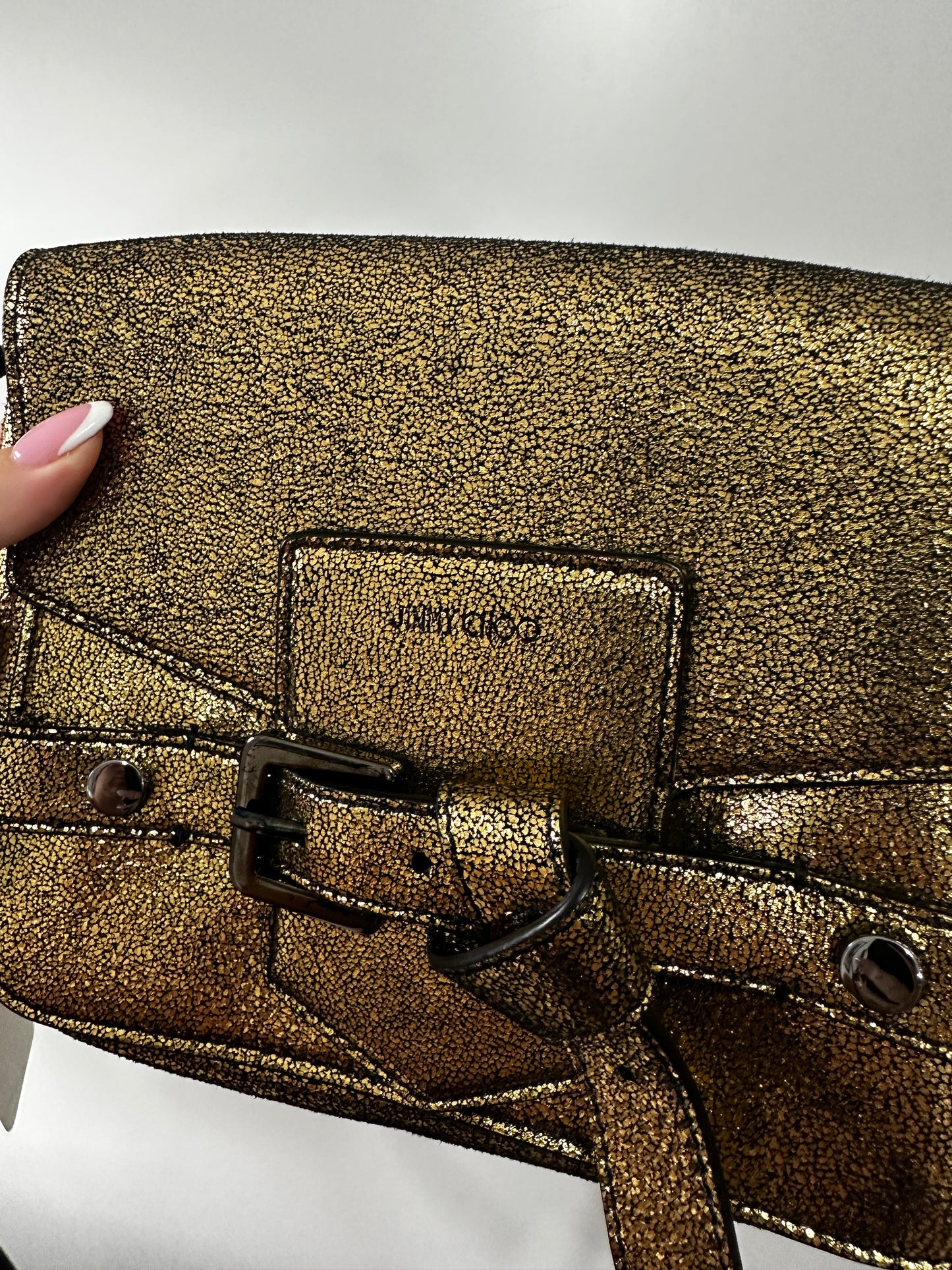 Gold Jimmy Choo Crossbody Bag