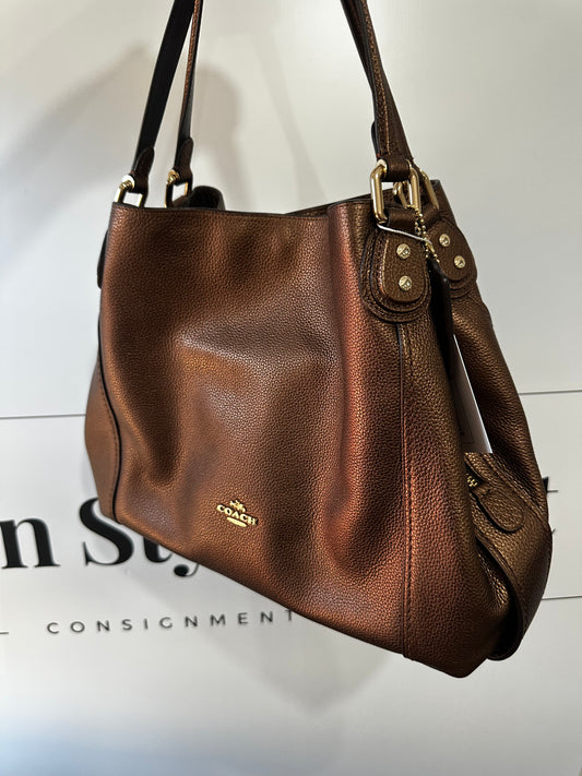 Bronze Coach Edie Shoulder Bag