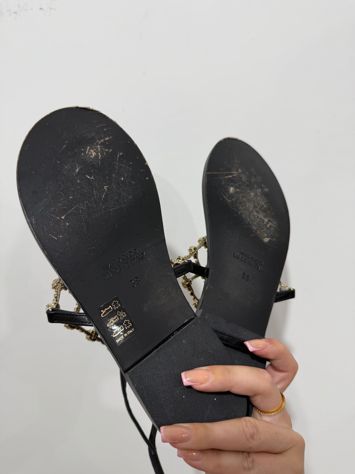Black Skull Philipp Plein Sandals, Size 38