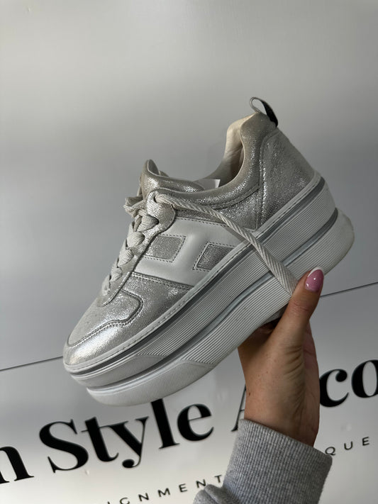 White Hogan Platform Trainers, 4
