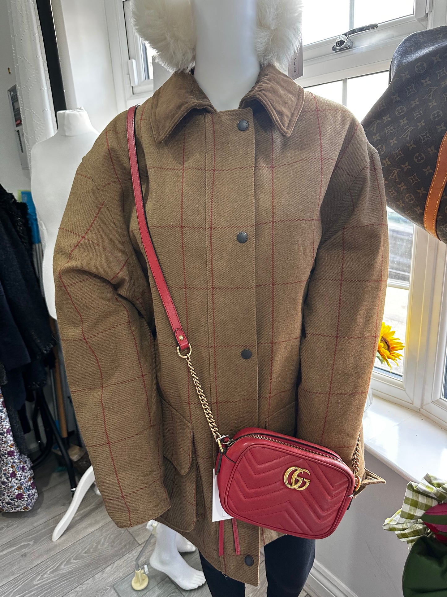 Brown Barbour Tweed Jacket, Size 16