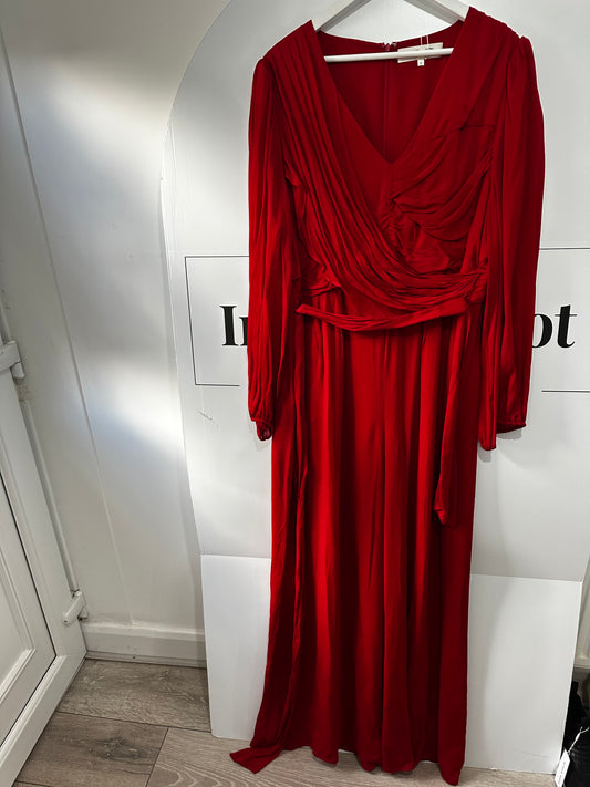 Red DVF Long Dress Ballgown, Size XL