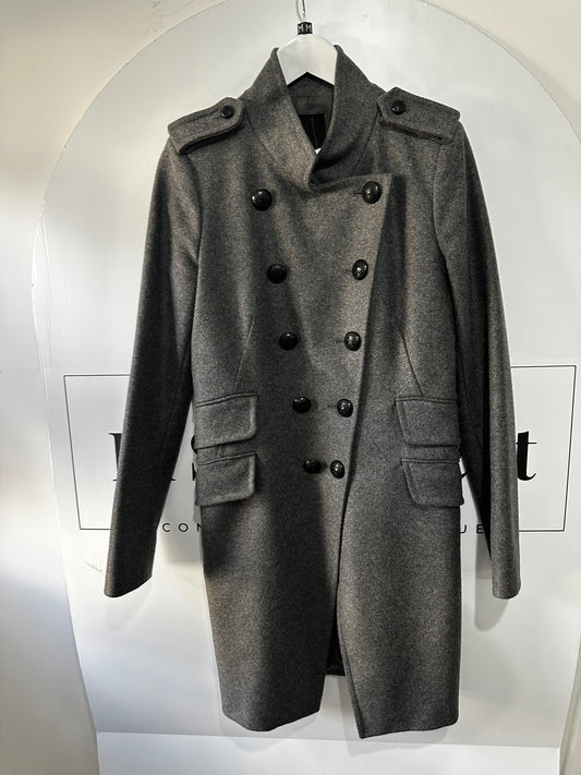 Grey 80% Wool Pinko Peacoat, Size 12
