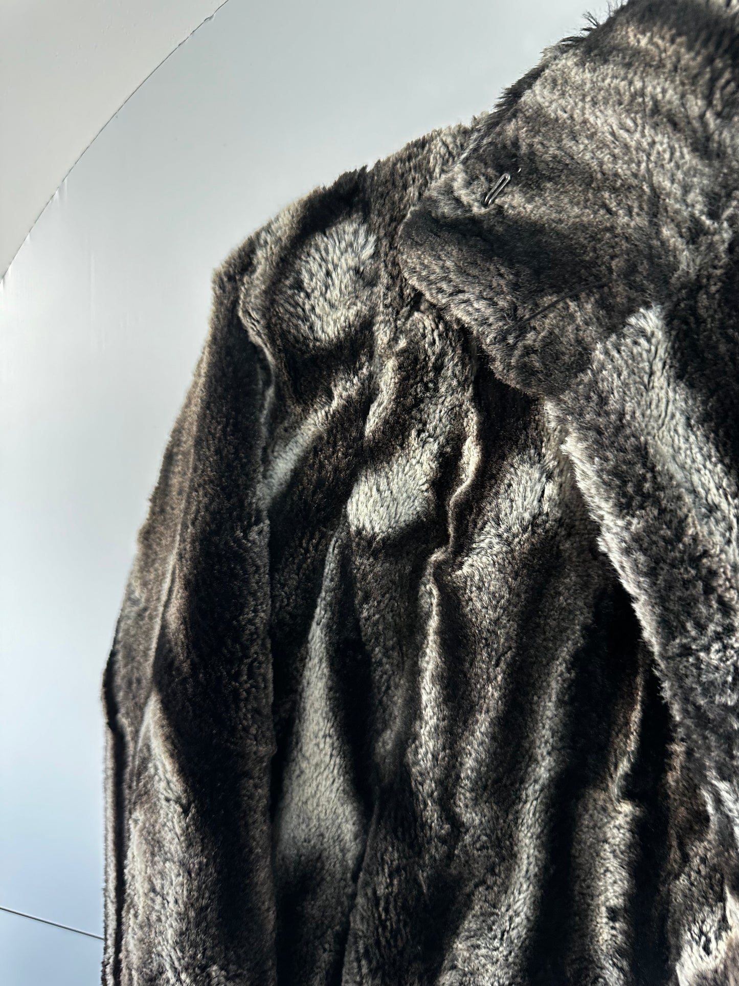 Reiss Faux Fur Coat, Size S With Belt